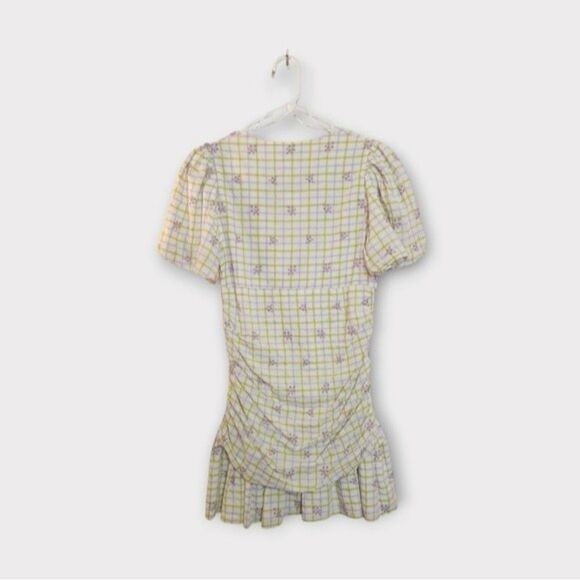 Zara Yellow and White Plaid Mini Dress - Picture 4 of 5